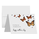 Everything I Am, You Helped Me to Be – Happy Mother's Day Greeting Cards and Envelopes for Mom, Wife | 4.25 x 5.5" | 10 per Pack