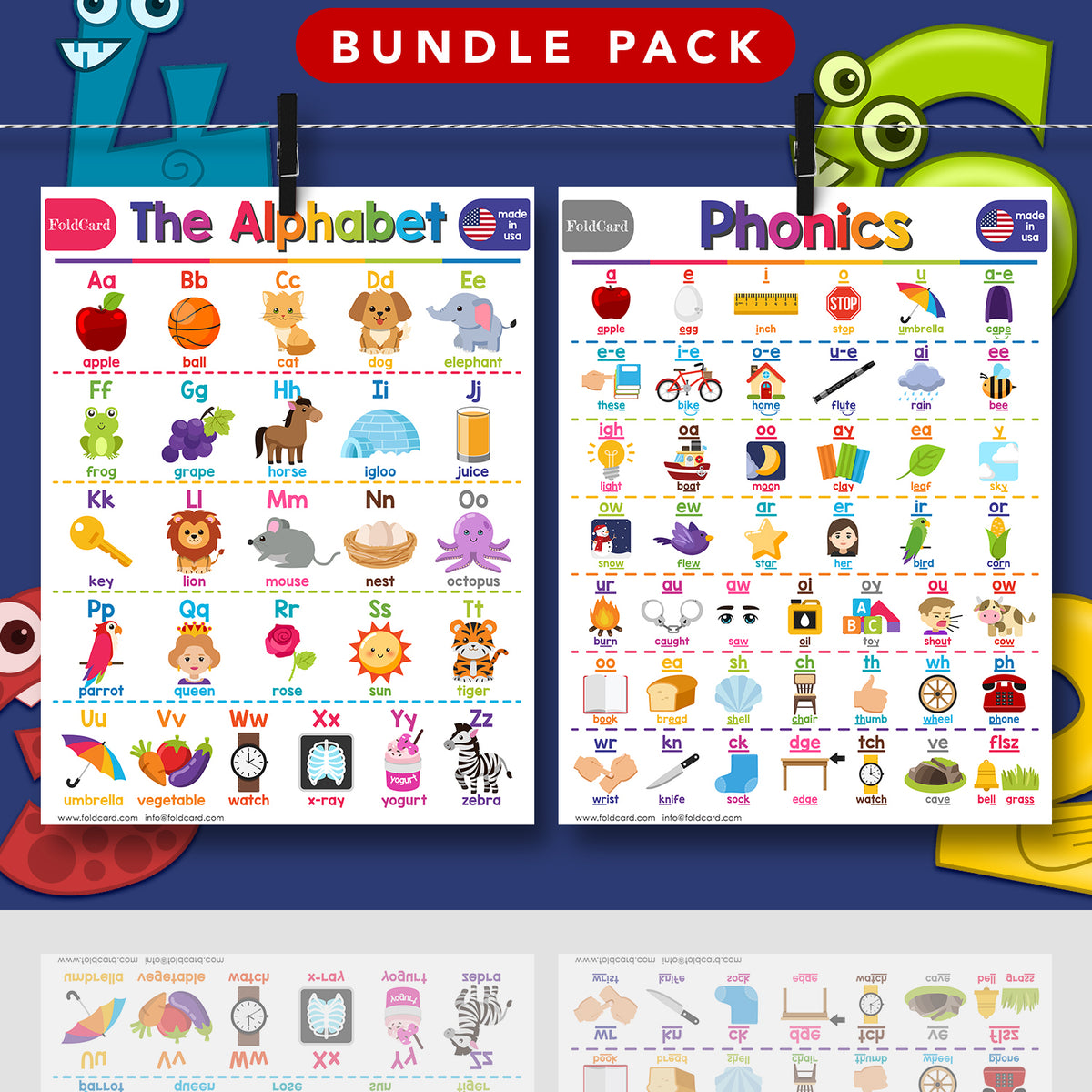 Advanced Bundle Educational Charts - 6 Kids Charts