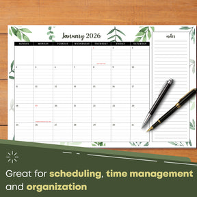 2026 Desk Year Calendar Desktop or Wall Planner, Tear-Off Pad for Easy Planning, Includes a Notes Section To Do's for the Year of 2026