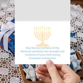 "Chanukah Sameach" Hanukkah Greeting Cards – Message Inside – Religious Jewish Holiday – 4.25 x 5.5" – 10 per Pack