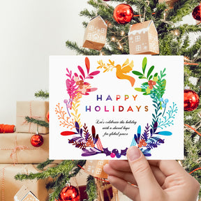 Happy Holidays, Shared Hope for Global Peace Greeting Cards & Envelopes, Set of 25