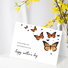 Everything I Am, You Helped Me to Be – Happy Mother's Day Greeting Cards and Envelopes for Mom, Wife | 4.25 x 5.5" | 10 per Pack