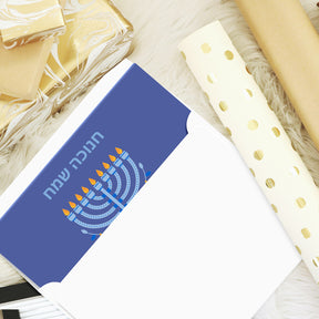 "Chanukah Sameach" Hanukkah Greeting Cards – Message Inside – Religious Jewish Holiday – 4.25 x 5.5" – 10 per Pack