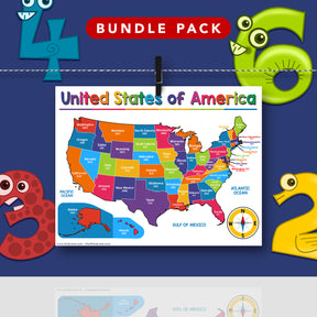 USA American Bundle - 7 Educational Posters for Kids