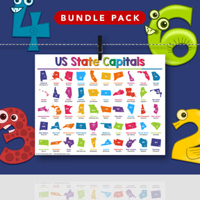 USA American Bundle - 7 Educational Posters for Kids