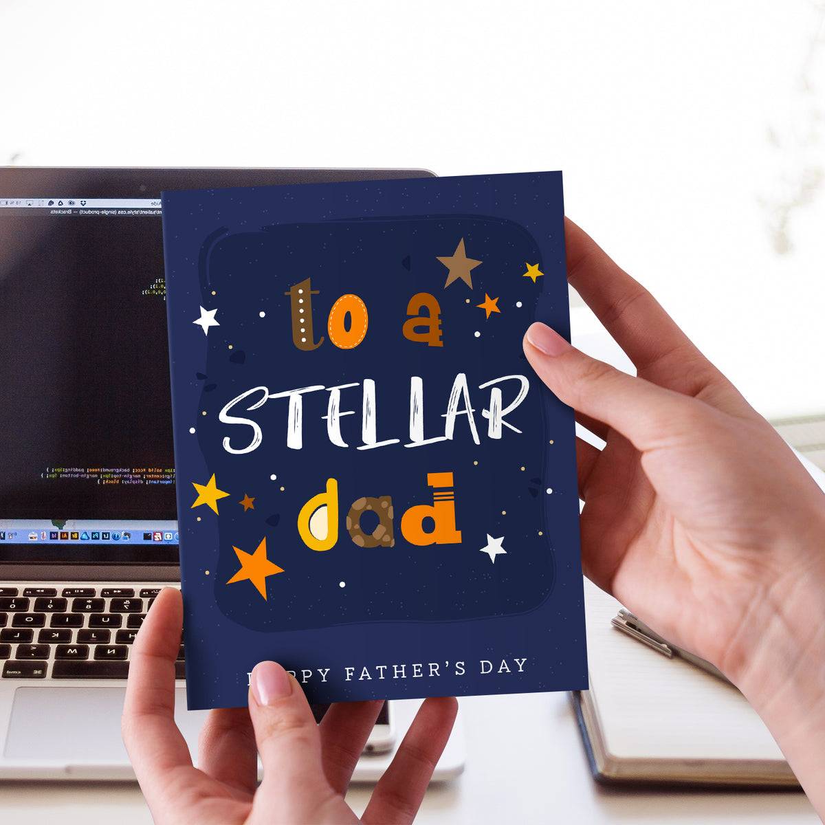 To A Stellar Dad, Happy Father's Day Greeting Cards and Envelopes for Dad, Stepdad | 4.25 x 5.5 | 10 per Pack