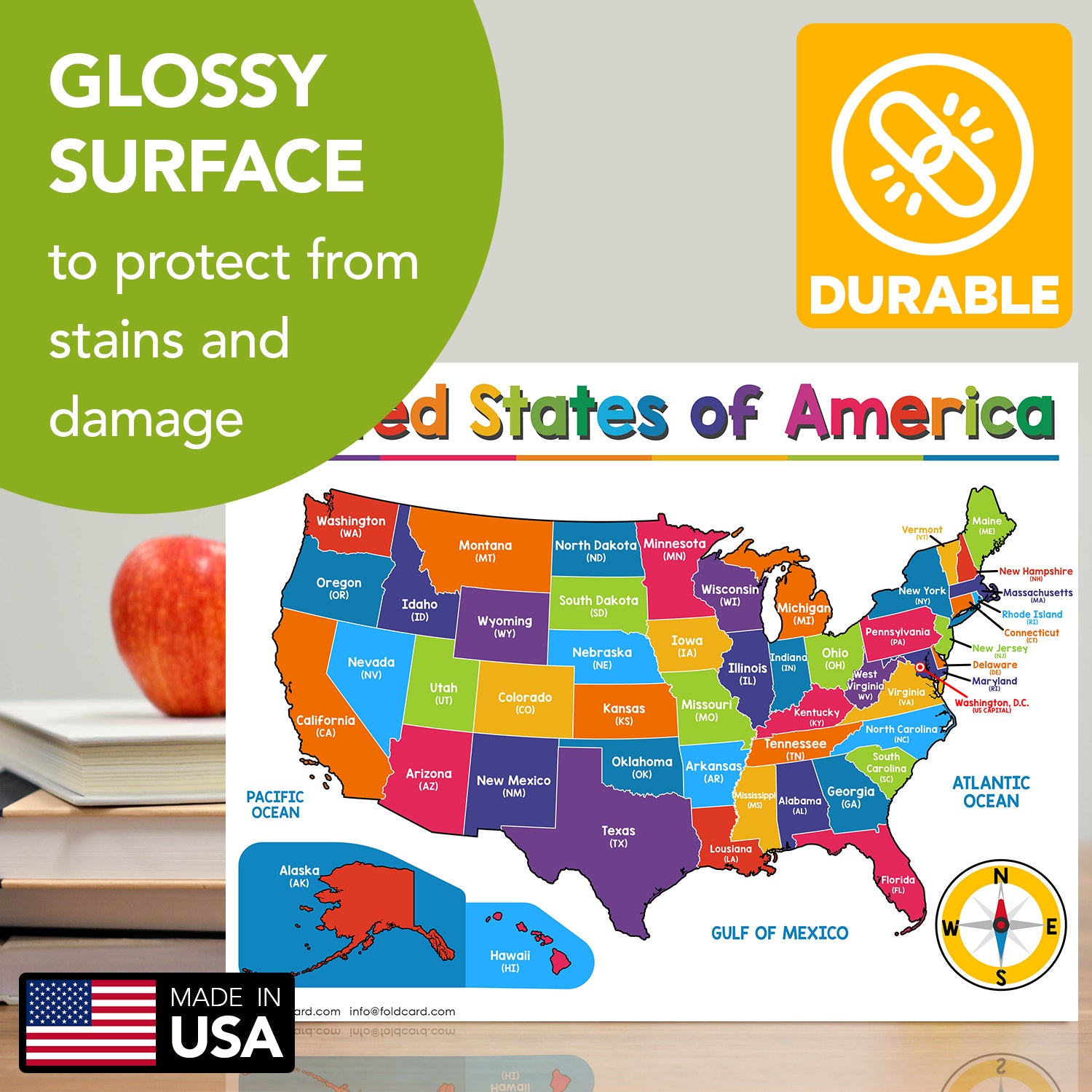 USA Map Educational Charts | Preschool to Gradeschool