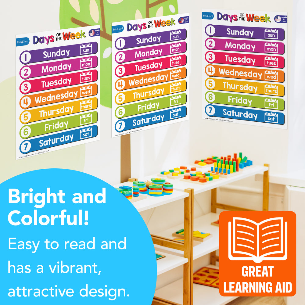 Educational Days of the Week Chart for Kids | 8.5