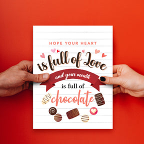 "Heart Full of Love" Big Valentine's Day Greeting Cards and Envelopes – 8.5" x 11" Large Jumbo Size Valentines Card – 2 per Pack