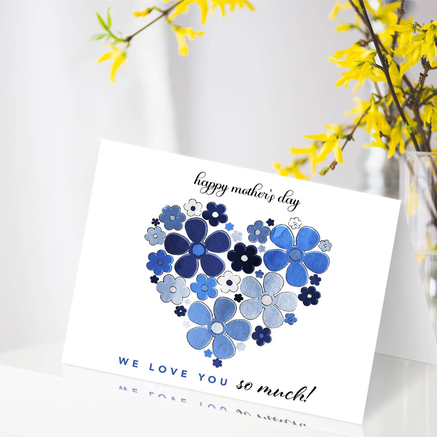 Happy Mother's Day, We Love You So Much! Thank You Greeting Cards and Envelopes for Mom, Wife | 4.25 x 5.5 | 10 per Pack