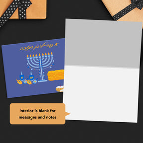 "A Freilichen Chanukah" Hanukkah Greeting Cards – Religious Jewish Holiday Chanukah Sameach – 4.25 x 5.5 – 10 per Pack