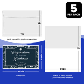 Congrats Graduation Cards - Class of 2026 (Pack of 5)