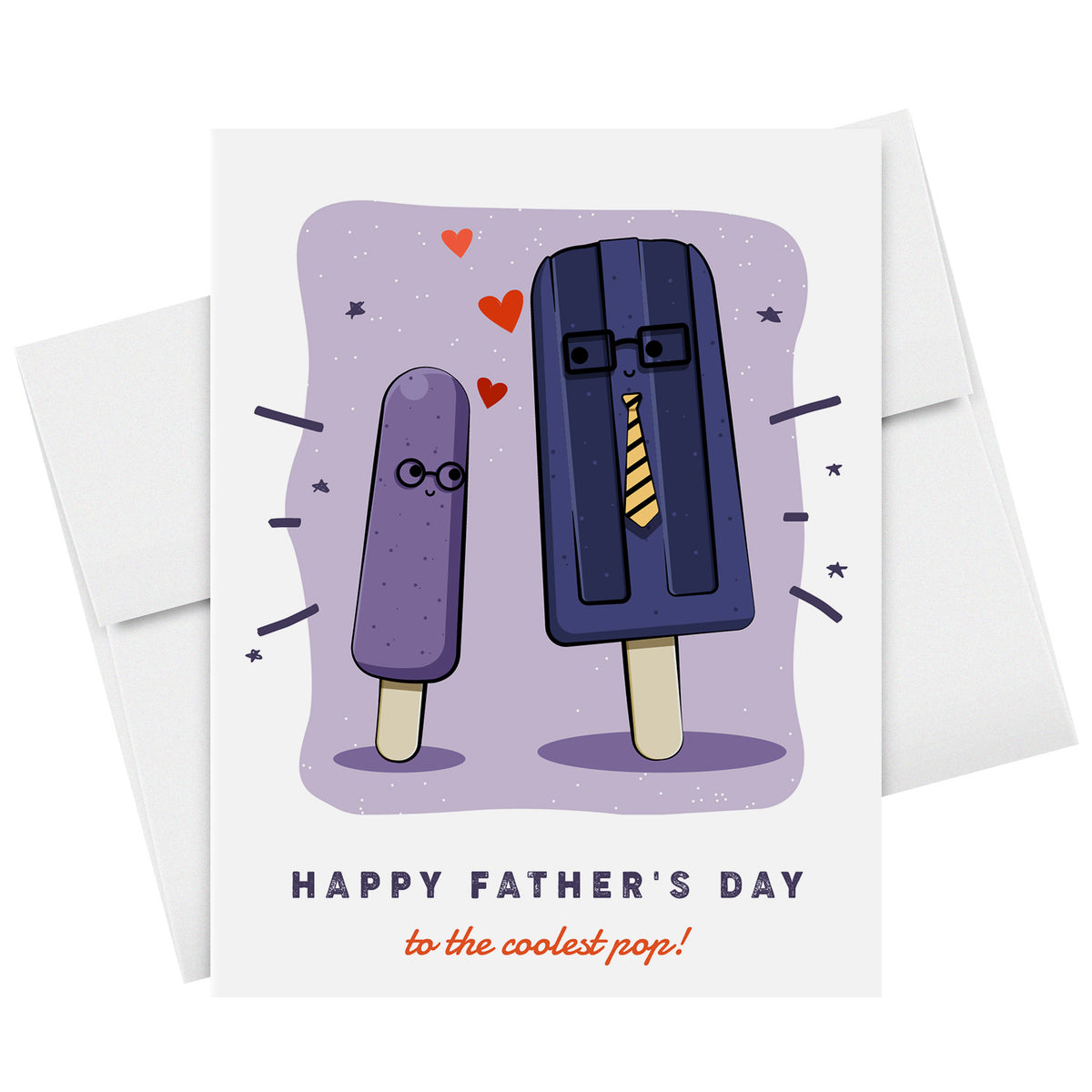 Happy Father's Day to the Coolest Pop! Greeting Cards and Envelopes for Dad, Stepdad | 4.25 x 5.5 | 10 per Pack