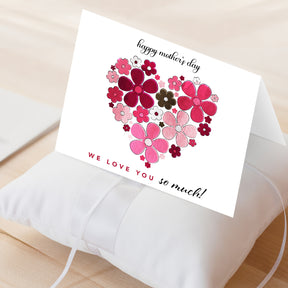 Happy Mother's Day, We Love You So Much! Thank You Greeting Cards and Envelopes for Mom, Wife | 4.25 x 5.5 | 10 per Pack