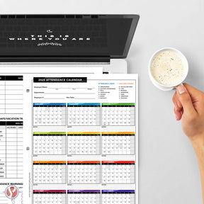 2025 Attendance Calendar Card Stock Paper – Great Employee Work Tracker