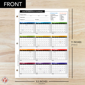 2025 Attendance Calendar Card Stock Paper – Great Employee Work Tracker