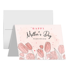 Happy Mother's Day, Love Grows Where You Go – Appreciation Thank You Greeting Cards and Envelopes for Mom, Wife | 4.25 x 5.5 | 10 per Pack