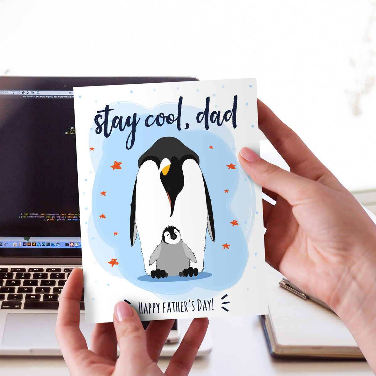 Stay Cool, Dad! Happy Father's Day Greeting Cards and Envelopes for Dad, Stepdad | 4.25 x 5.5 | 10 per Pack