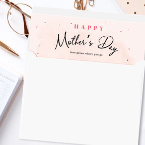 Happy Mother's Day, Love Grows Where You Go – Appreciation Thank You Greeting Cards and Envelopes for Mom, Wife | 4.25 x 5.5 | 10 per Pack