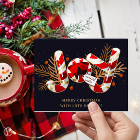 2025 JOY Merry Christmas with Lots of Love! - Holiday Greeting Cards and Envelopes - 4.25" x 5.5" - 10 per Pack
