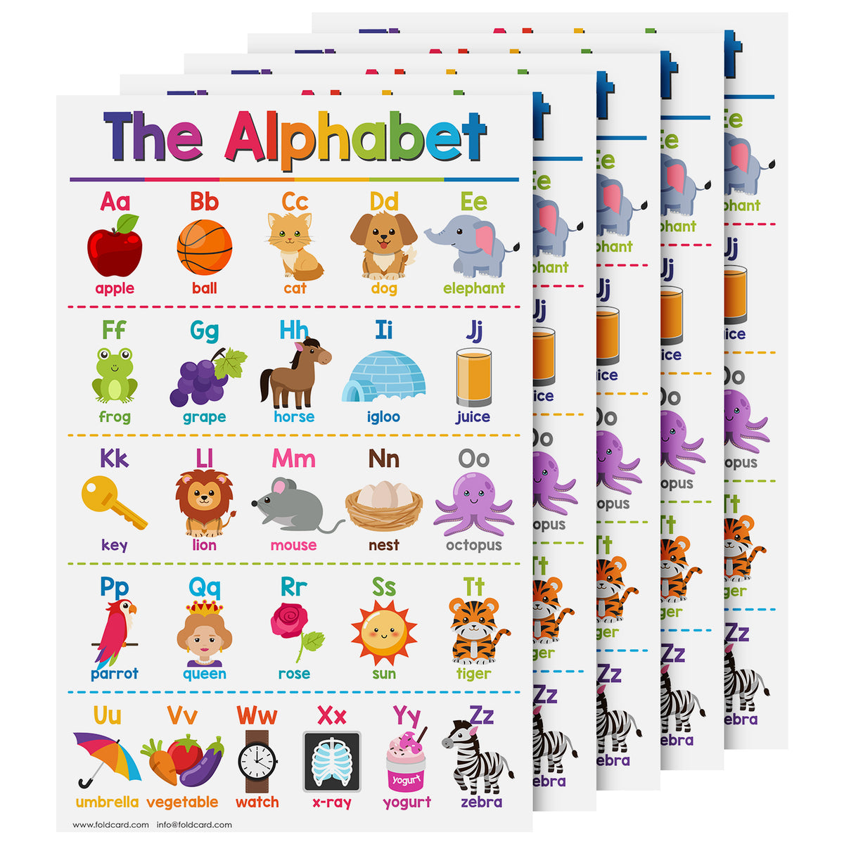 Educational Poster for Preschool-Gradeschool | 11 x 17 | 5 Pack