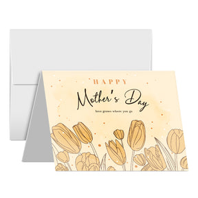 Happy Mother's Day, Love Grows Where You Go – Appreciation Thank You Greeting Cards and Envelopes for Mom, Wife | 4.25 x 5.5 | 10 per Pack