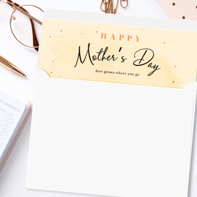 Happy Mother's Day, Love Grows Where You Go – Appreciation Thank You Greeting Cards and Envelopes for Mom, Wife | 4.25 x 5.5 | 10 per Pack