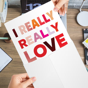 "I Really, Really Love You" Big Valentine's Day Greeting Cards and Envelopes – 8.5" x 11" Large Jumbo Size Valentines Card – 2 per Pack