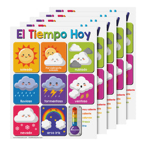 Spanish Bright Weather Chart | Preschool to Grade 1 | 8.5" x 11" | 5-Pack