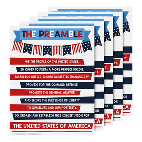 American USA Educational Poster for Preschool-Gradeschool | 8.5 x 11 | 5 Pack