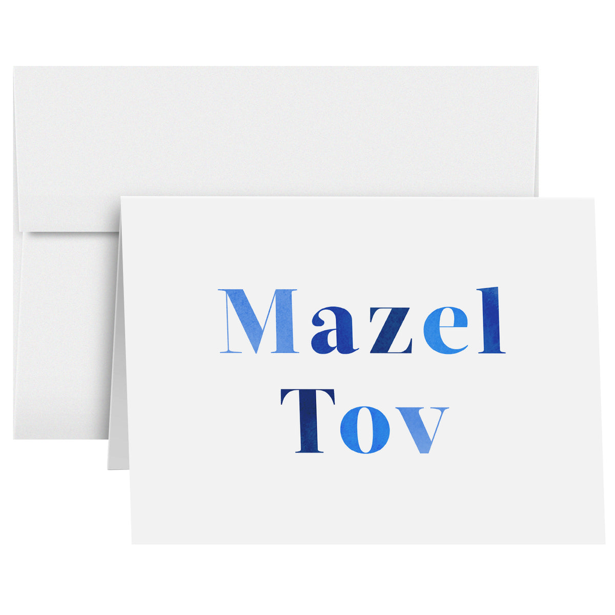 Mazel Tov Congratulations Greeting Cards and Envelopes – Bar and Bat Mitzvah, Weddings and Jewish Celebrations – 4.25" x 5.5" – 10 per Pack