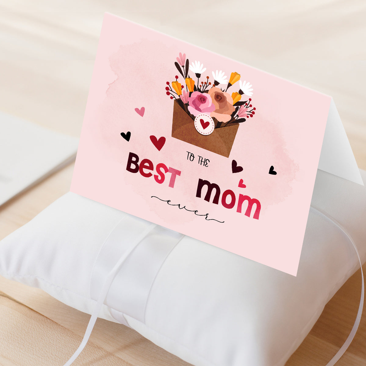 To the Best Mom Ever – Happy Mother's Day Appreciation Thank You Greeting Cards and Envelopes for Mom, Wife | 4.25 x 5.5 | 10 per Pack