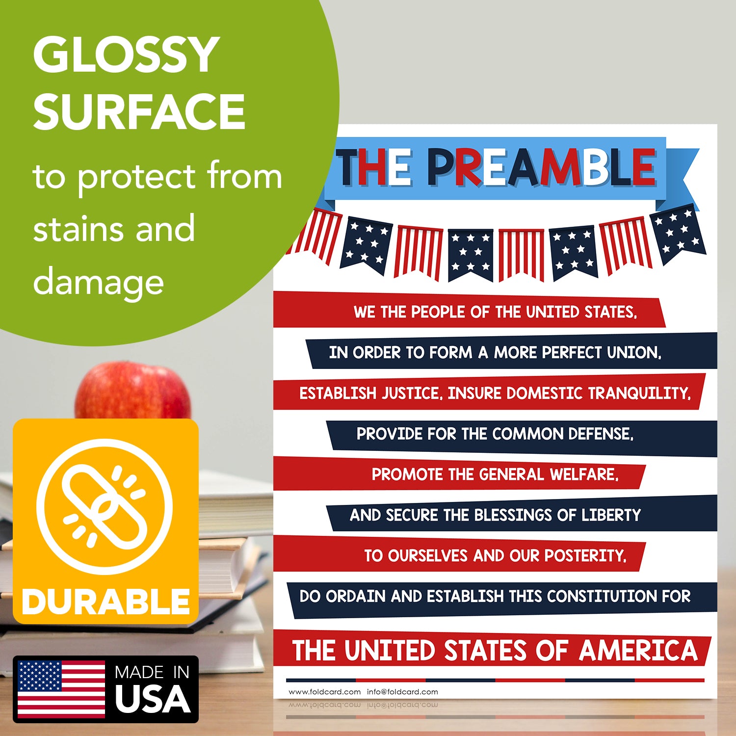 USA Preamble Educational Charts | Preschool to Gradeschool