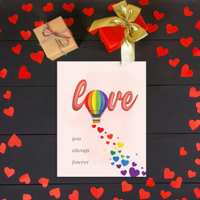 "Love You, Always, Forever" Big Valentine's Day Greeting Cards and Envelopes – 8.5" x 11" Large Jumbo Size Valentines Card – 2 per Pack