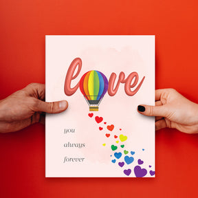 "Love You, Always, Forever" Big Valentine's Day Greeting Cards and Envelopes – 8.5" x 11" Large Jumbo Size Valentines Card – 2 per Pack