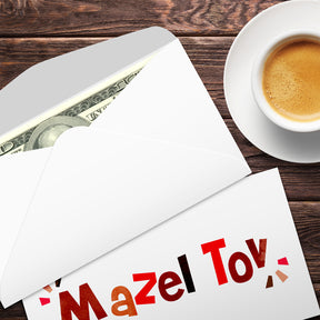 Mazel Tov Money Envelopes - 3 5/8" x 6 1/2" - 25 per Pack