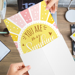 "You Are My Sunshine" Big Valentine's Day Greeting Cards and Envelopes – 8.5" x 11" Large Jumbo Size Valentines Card – 2 per Pack