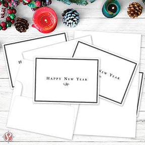 "Happy New Year" Greeting Cards & Envelopes - 25 Per Pack FoldCard