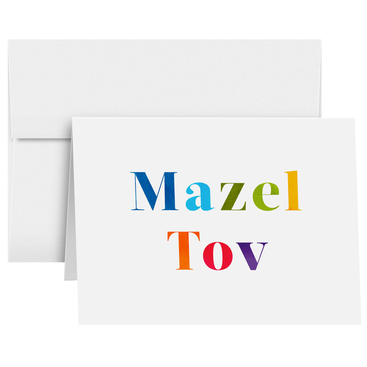 Mazel Tov Congratulations Greeting Cards and Envelopes – Bar and Bat Mitzvah, Weddings and Jewish Celebrations – 4.25" x 5.5" – 10 per Pack