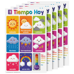 Spanish Bright Weather Chart | Preschool to Grade 1 | 11" x 17" | 5-Pack