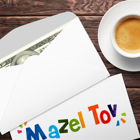 Mazel Tov Money Envelopes - 3 5/8" x 6 1/2" - 25 per Pack