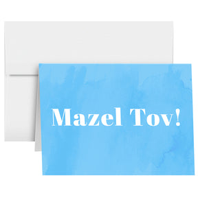 Mazel Tov Congratulations Greeting Cards and Envelopes – Bar and Bat Mitzvah, Weddings and Jewish Celebrations – 4.25" x 5.5" – 10 per Pack