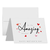 To My Amazing Mother, Happy Mother's Day – Thank You Greeting Cards and Envelopes for Mom, Wife | 4.25 x 5.5 | 10 per Pack