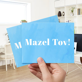 Mazel Tov Congratulations Greeting Cards and Envelopes – Bar and Bat Mitzvah, Weddings and Jewish Celebrations – 4.25" x 5.5" – 10 per Pack