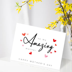 To My Amazing Mother, Happy Mother's Day – Thank You Greeting Cards and Envelopes for Mom, Wife | 4.25 x 5.5 | 10 per Pack