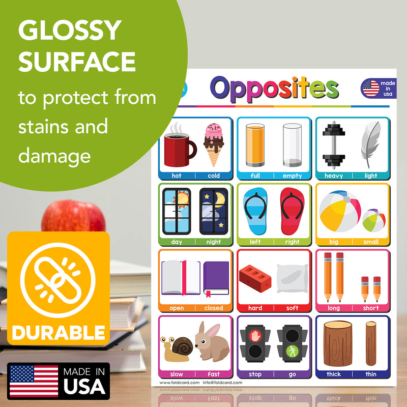 Kids Opposites Chart | Preschool to Grade 1