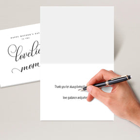 Happy Mother's Day to the Loveliest Mom – Thank You Greeting Cards and Envelopes for Mom, Wife | 4.25 x 5.5 | 10 per Pack