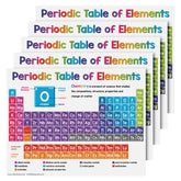 Periodic Table of Elements Chart Science Poster - 8.5" x 11" Educational Visual for Learning | 5-Pack