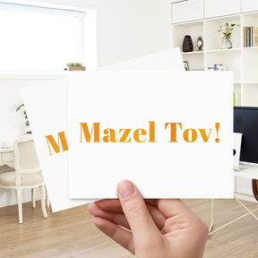 Mazel Tov Congratulations Greeting Cards and Envelopes – Bar and Bat Mitzvah, Weddings and Jewish Celebrations – 4.25" x 5.5" – 10 per Pack