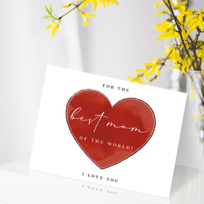 For the Best Mom in the World, I Love You – Thank You Greeting Cards and Envelopes for Mom, Wife | 4.25 x 5.5 | 10 per Pack (Copy)